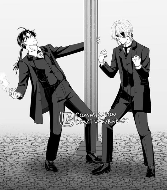 Black and white full body