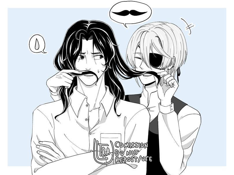 Black and white bust up